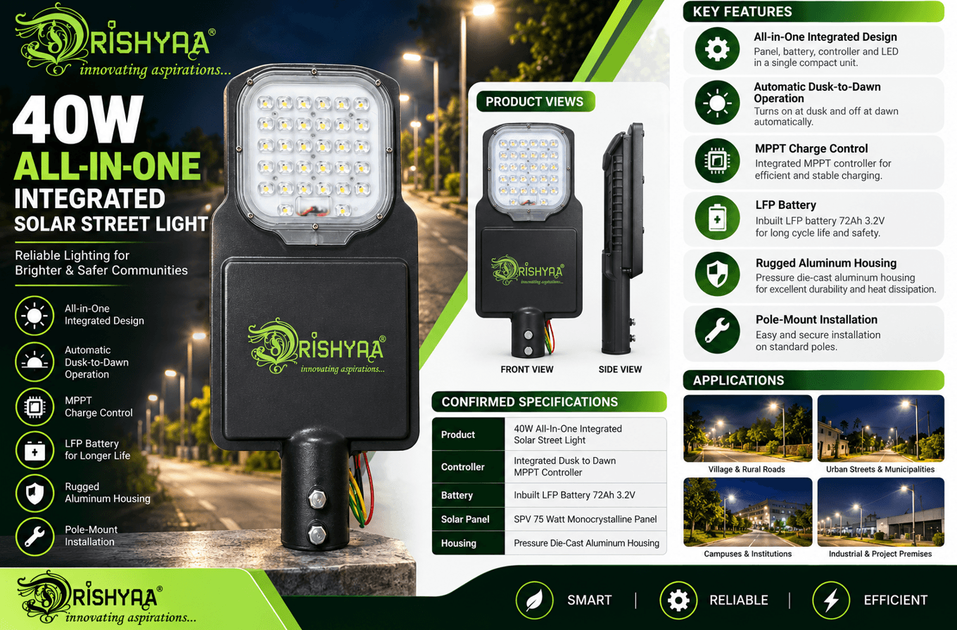 40W All-In-One Integrated Solar Street Light